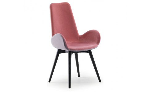 Dalia modern szék különleges formájú, többféle lábbal, választható bevonóval rendelhető.