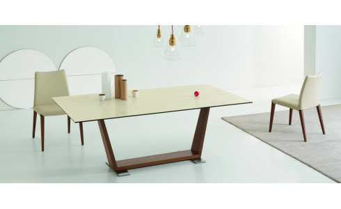 Oblique modern étkezőasztal, hatalmas méretre bővíthető impozáns kivitelben.