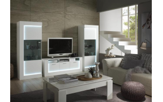 Beverly design magasfényű fehér nappali, rendelhető kompletten vagy elemenként.
