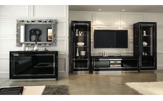 La Star black magasfényű nappali választható elemekkel.