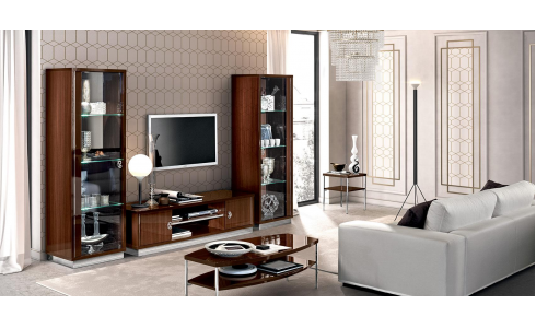 ROMA dió színű magasfényű modern nappali összeállítás szuper kedvezménnyel.