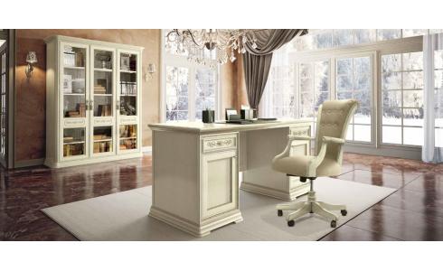 Torriani avorio klasszikus dolgozószoba kiváló minőségű olasz irodabútor közvetlenül a gyártótól.
A főnök irodája megmutatja a vállalat státuszát, pénzügyi jólétére utal, ezért érdemes jól választani.