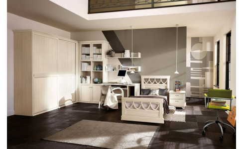 DEA 22 klasszikus olasz gyerekszoba, ágy, szekrény,  elemes szekrénysor és íróasztal megrendelhető a Lineaflex Olasz Bútoráruházban.