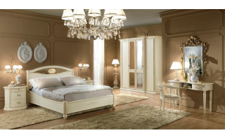 Siena avorio 2 klasszikus olasz hálószoba, ágy, szekrény, komód és éjjeliszekrény megvásárolható a Lineaflex Olasz Bútoráruházban.