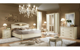 Siena avorio 3 klasszikus olasz hálószoba, ágy, szekrény, komód és éjjeliszekrény megvásárolható a Lineaflex Olasz Bútoráruházban.