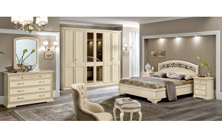Torriani Avorio 3 prémium kategóriás hálószoba ágy, szekrény, komód és éjjeliszekrény megvásárolható a Lineaflex Olasz Bútoráruházban.