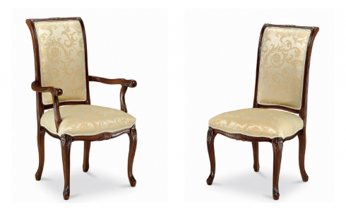 112 Milly szék kecses, faragott lábakkal és magas támlával rendelhető többféle színben.