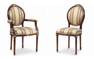 121 Luigi XVI Cresta faragott aranyozott klasszikus szék.