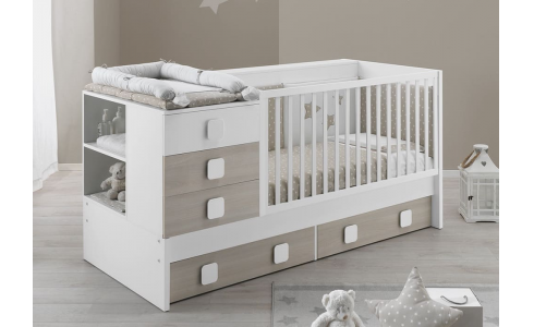 Easy kombi babaágyat hosszútávra tervezheti, hiszen gyermeke kiskamaszkoráig jó lehet. Az babaágyból ifjúsági ágy, íróasztal és éjjeliszekrény lesz.