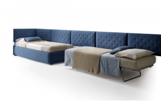 Stars 1 kreatív ágy a szivárvány minden színében, számtalan szövettel, többféle ágyszerkezettel, ágylábbal és panelekkel rendelhető.