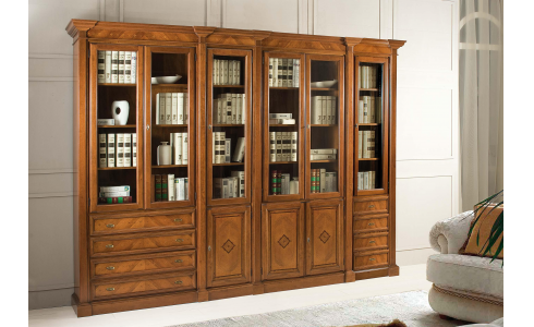 Liberty intarzia berakásos gyönyörű könyvszekrény, mely irodába vagy nappaliba egyaránt alkalmas.