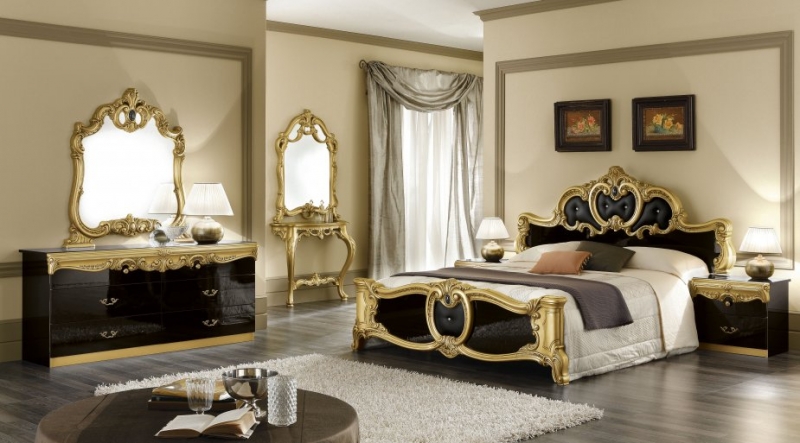 Barocco Black Gold magasfényű ágy