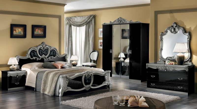 Barocco Black Silver magasfényű ágy 1