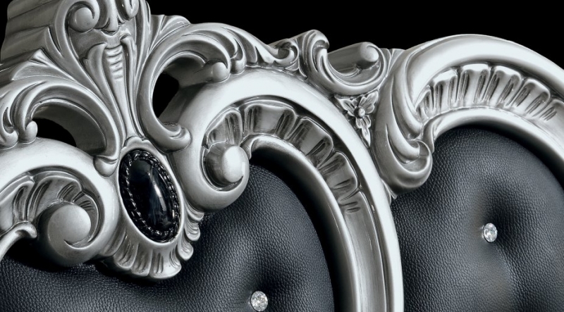 Barocco Black Silver magasfényű ágy-3