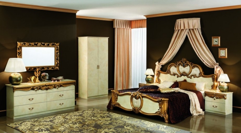 Barocco Ivory Gold magasfényű ágy