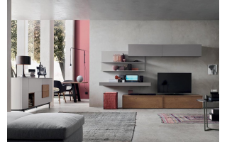 Seta 1550 olasz nappali bútor többféle elemből nagyon jól variálható modern nappali szekrénysor. Az elemek méretválasztéka nagyon változatos.