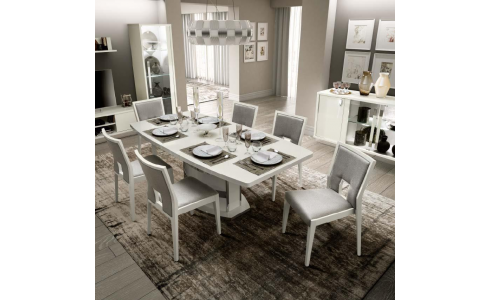 Magasfényű fehér modern étkező-nappali bútorcsalád egyenesen Olaszországból.