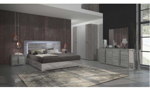 Szürke magasfényű modern hálószoba kompletten vagy elemenként is rendelhető.