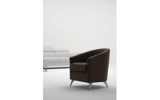 Bea modern olasz fotel a Lineaflex bútoráruház kínálatából. Különféle szövet és bőr mintákból válogathatunk. A fotelhez 2 üléses kis kanapé is rendelhető.