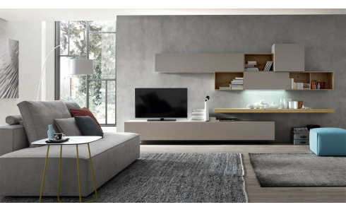 Exkluzív olasz elemes nappali bútorkompozíció az Orme Modulo kollekciójában rejlő lehetőségek bemutatására. Megrendelhető a Lineaflex Olasz Bútoráruházban.