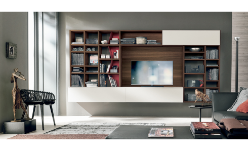 Exkluzív nappali bútorkompozíció gazdag szín és elemválasztékkal. Megrendelhető a Lineaflex Olasz Bútoráruházban.